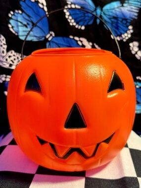 Vintage General Foam Orange Halloween Jack O Lantern Blow Mold